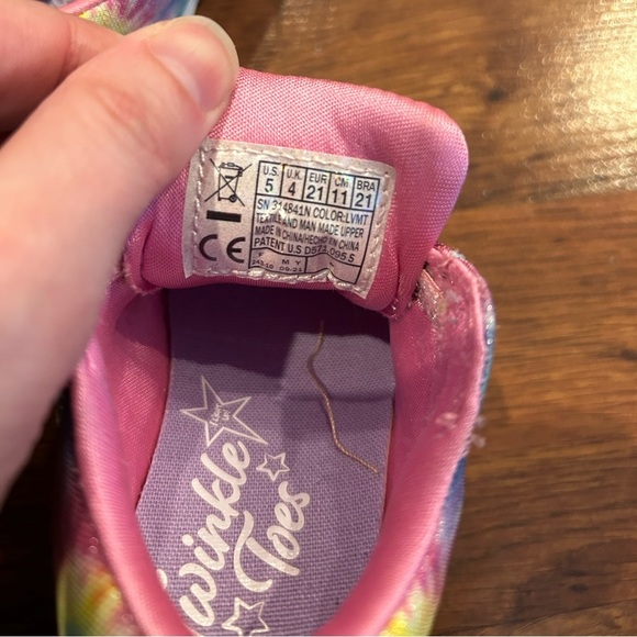 Sketchers Twinkle Toes Little Kids Size 5 Tie Dye Light-Up Pink Blue - Picture 7 of 7